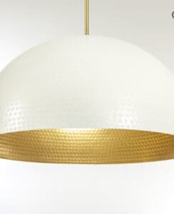 White Hammered Dome Pendant Light
