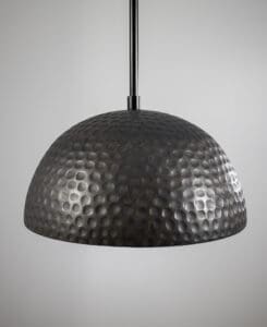 Wooden Hammered Dome Pendant