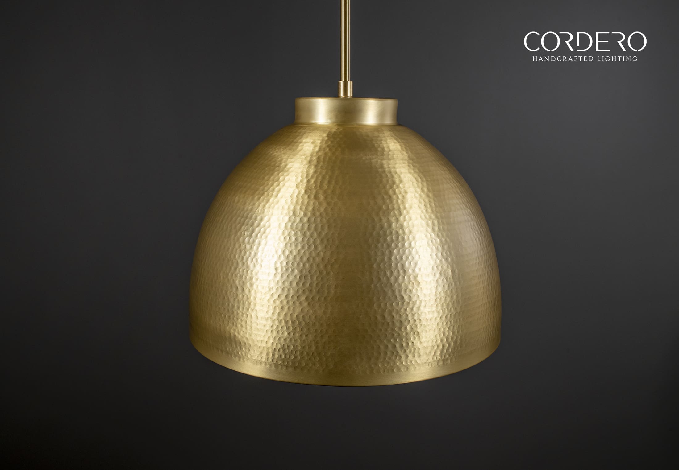 Brushed Brass Hammered Dome