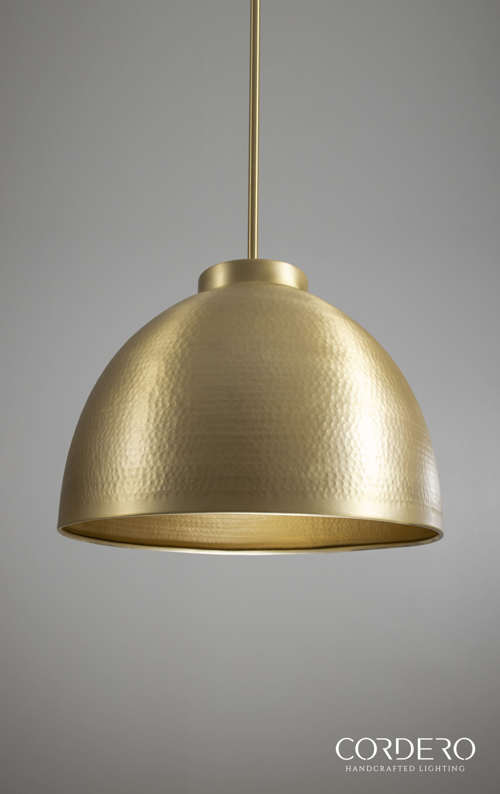 Brushed Brass Hammered Dome