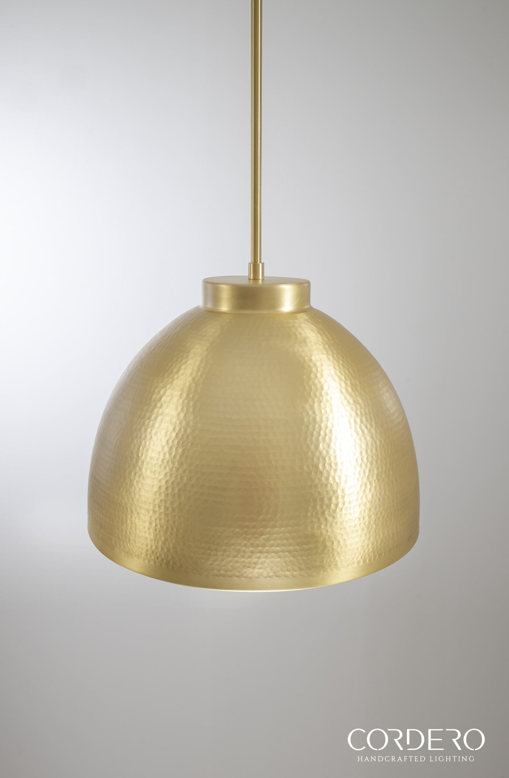 Hammered Brass Dome Pendant