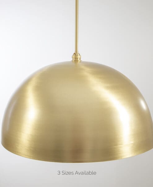 Smooth Brushed Brass Dome Pendant Light