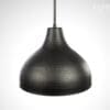 Flat Black Hammered Dome Light