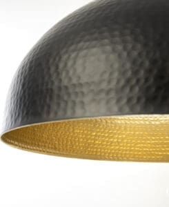 Flat Black Hammered Dome Light