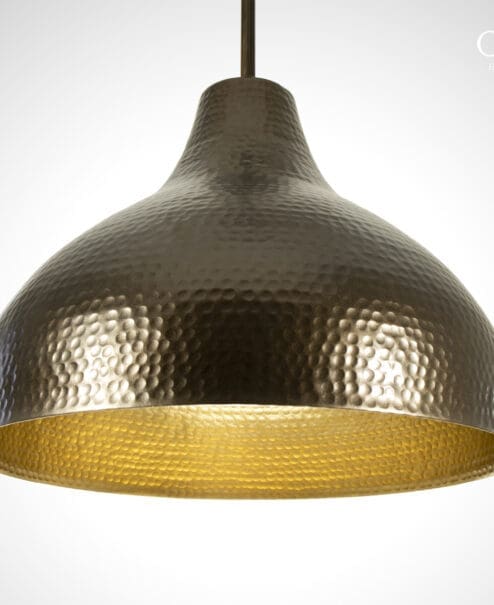 The Cotswold - Bronze Hammered Dome Pendant Light
