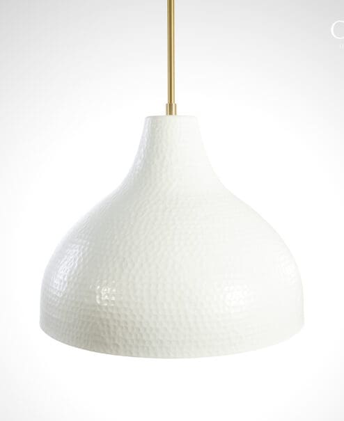 The Cotswold - White Hammered Dome Pendant Light