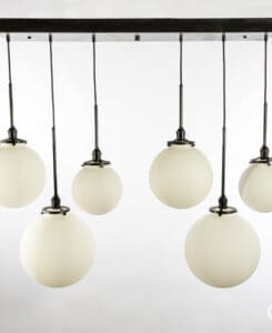 Satin Opal Globe Chandelier