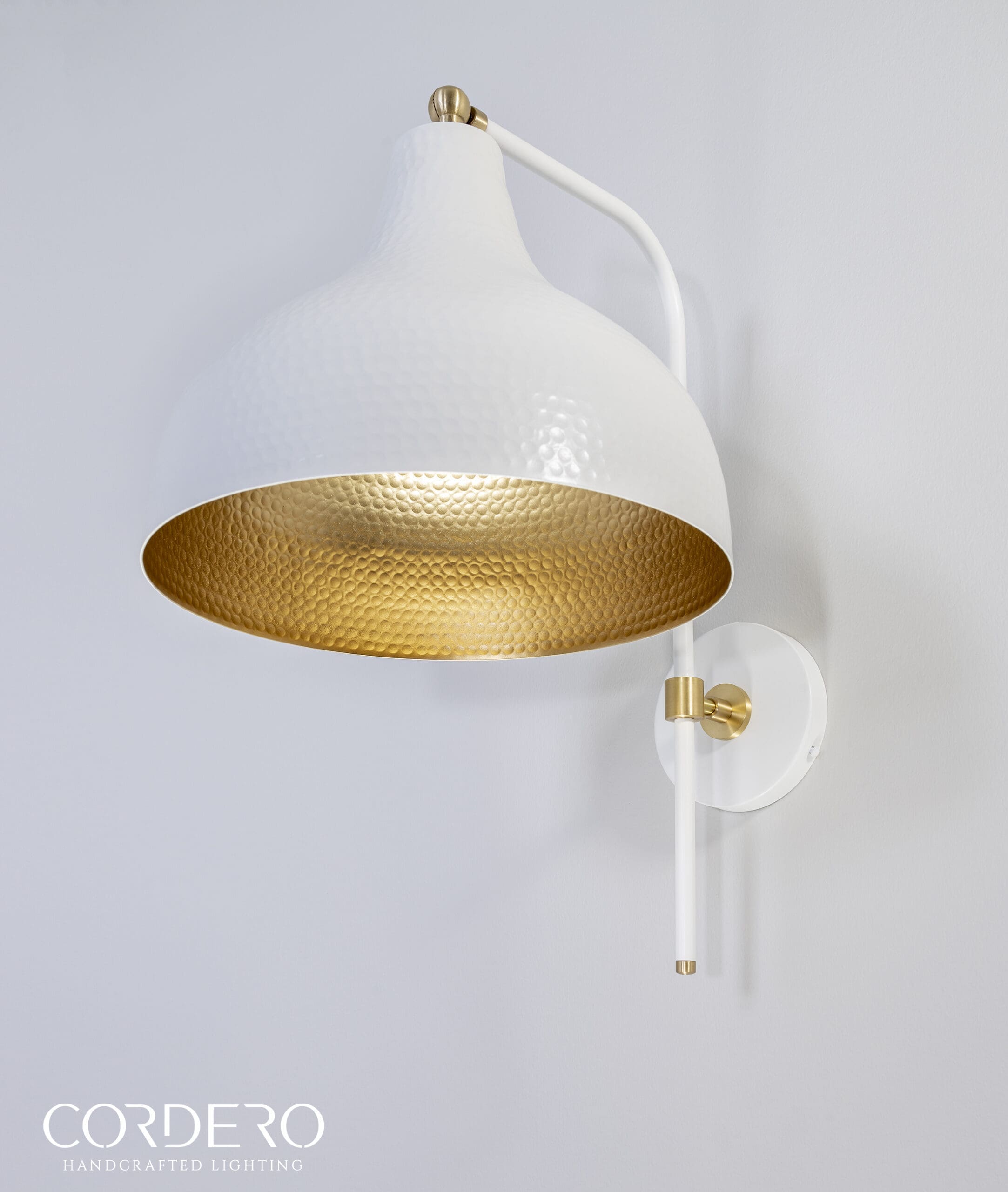 White Hammered Wall Sconce