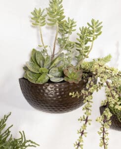 Hammered Wood Wall Planter