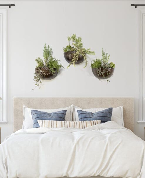 Hammered Wood Wall Planter