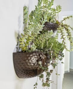 Hammered Wood Wall Planter