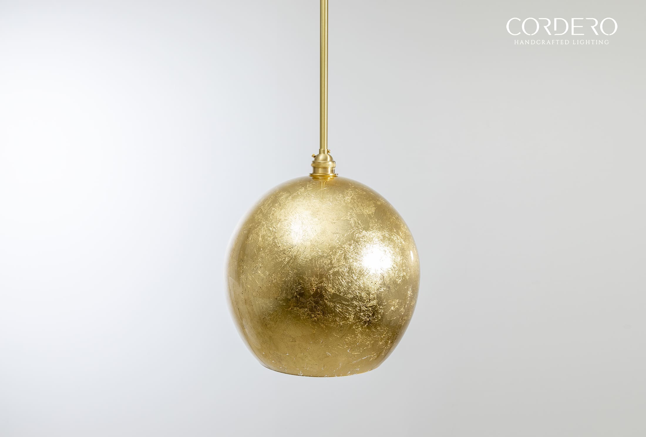 Gold Leaf Glass Globe Pendant