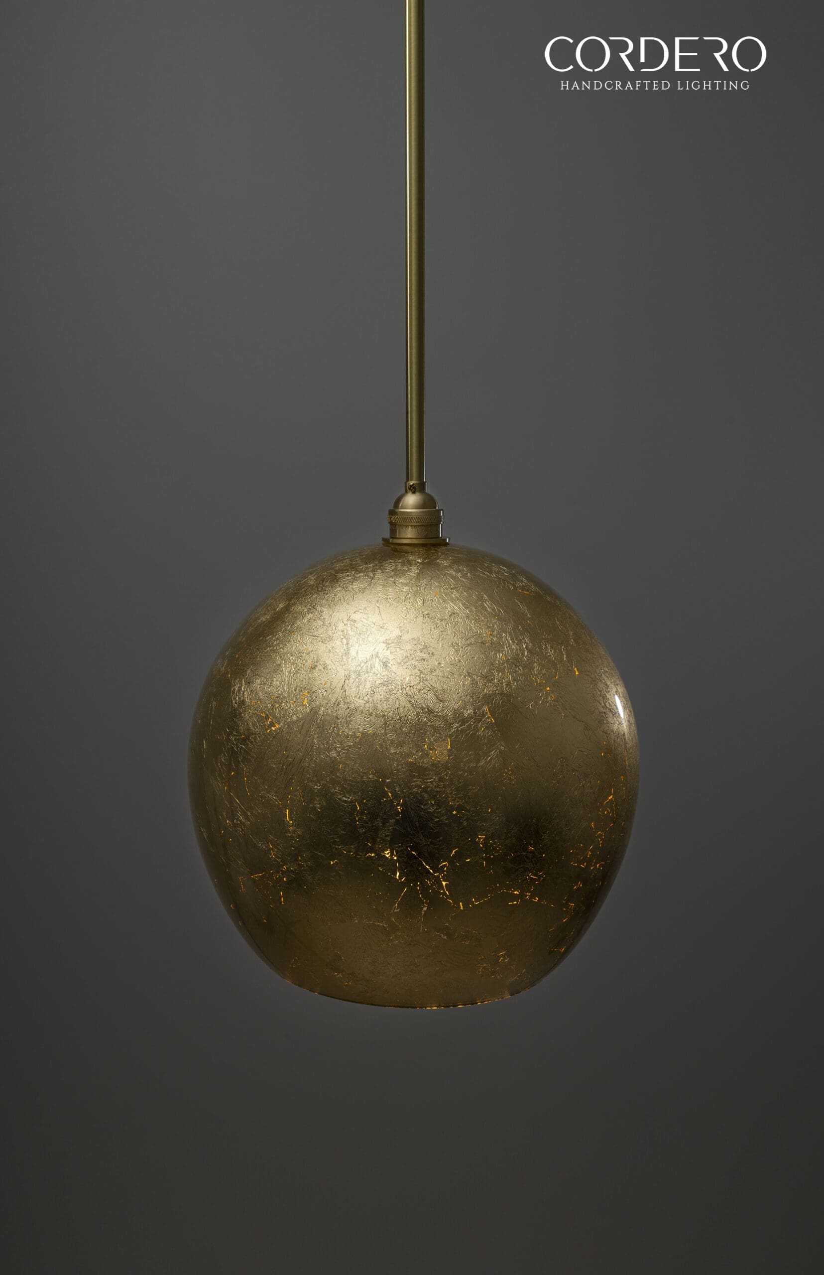 Gold Leaf Glass Globe Pendant