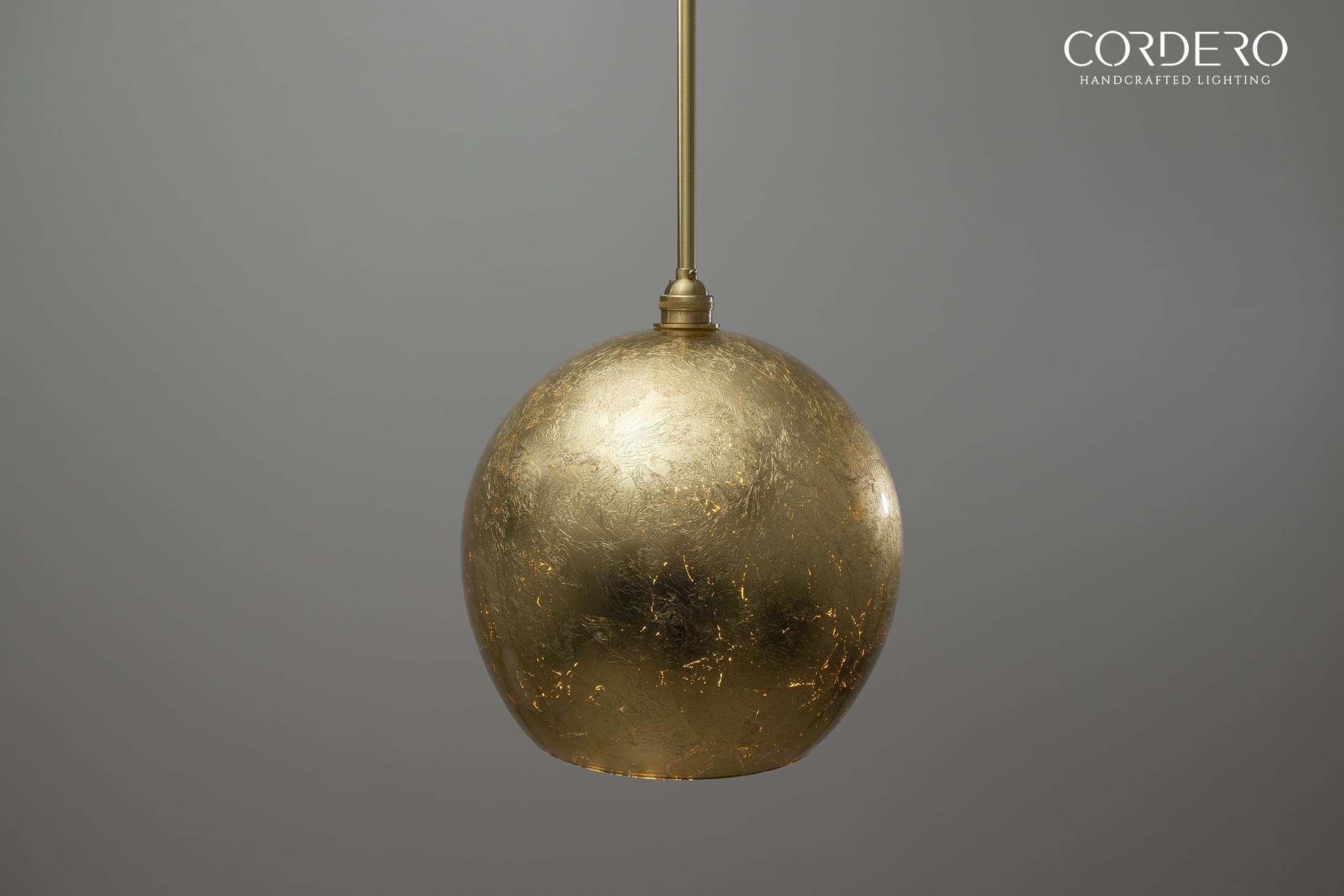 Gold Leaf Glass Globe Pendant