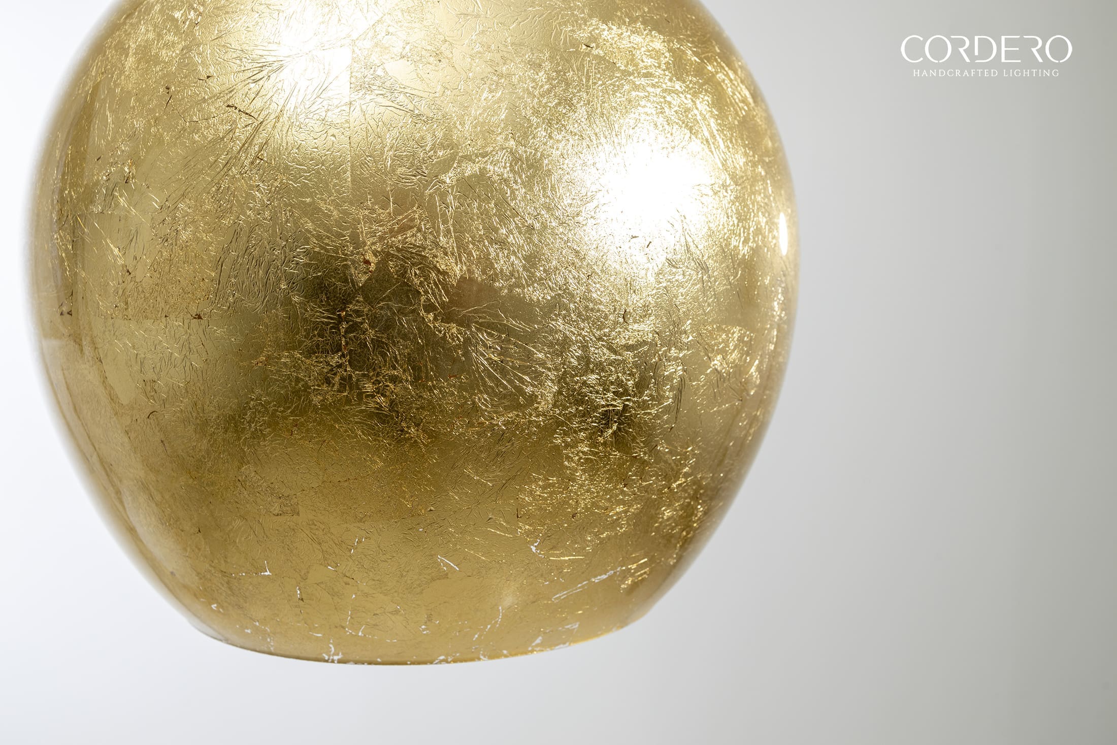 Gold Leaf Glass Globe Pendant