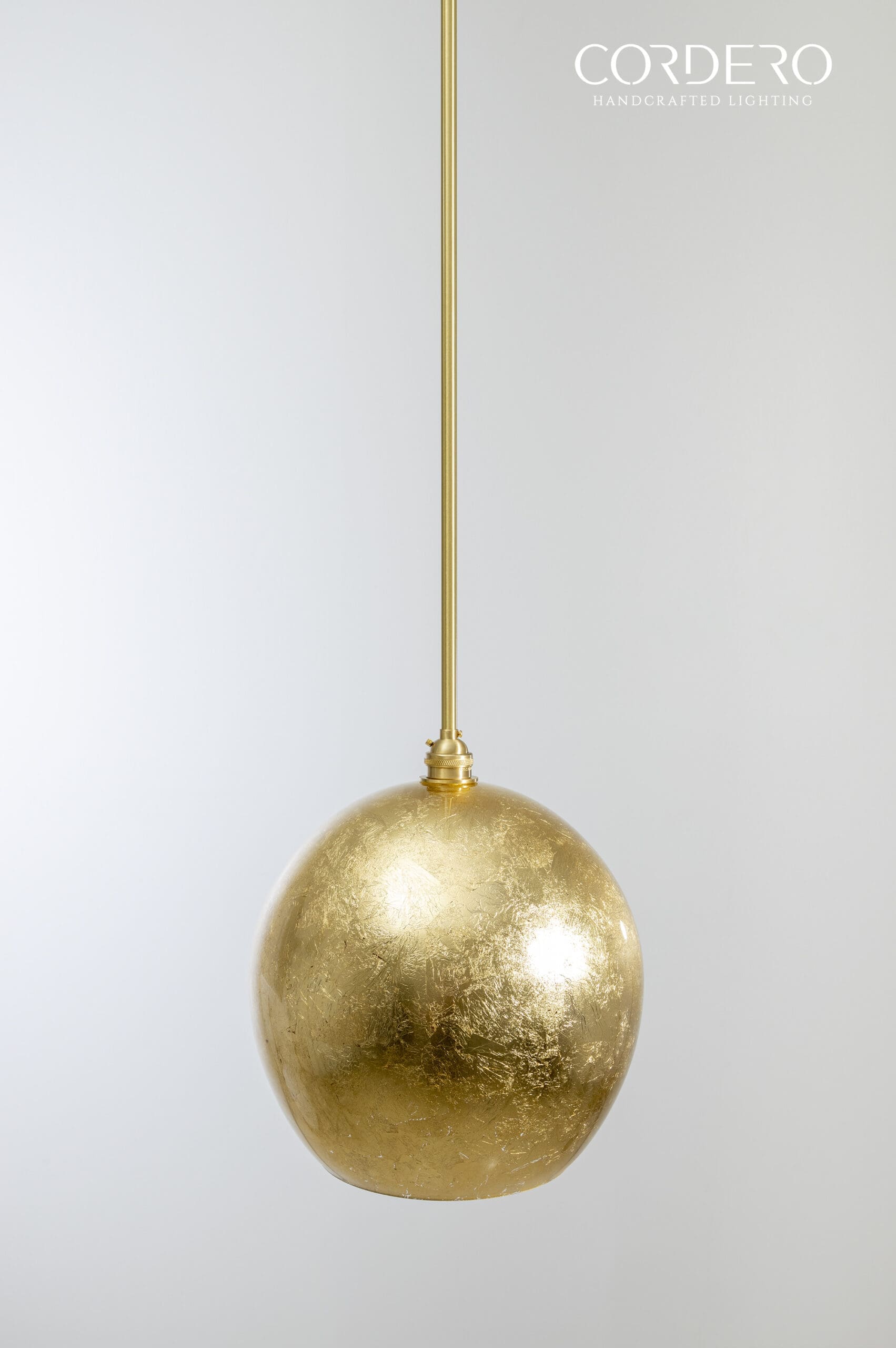 Gold Leaf Glass Globe Pendant