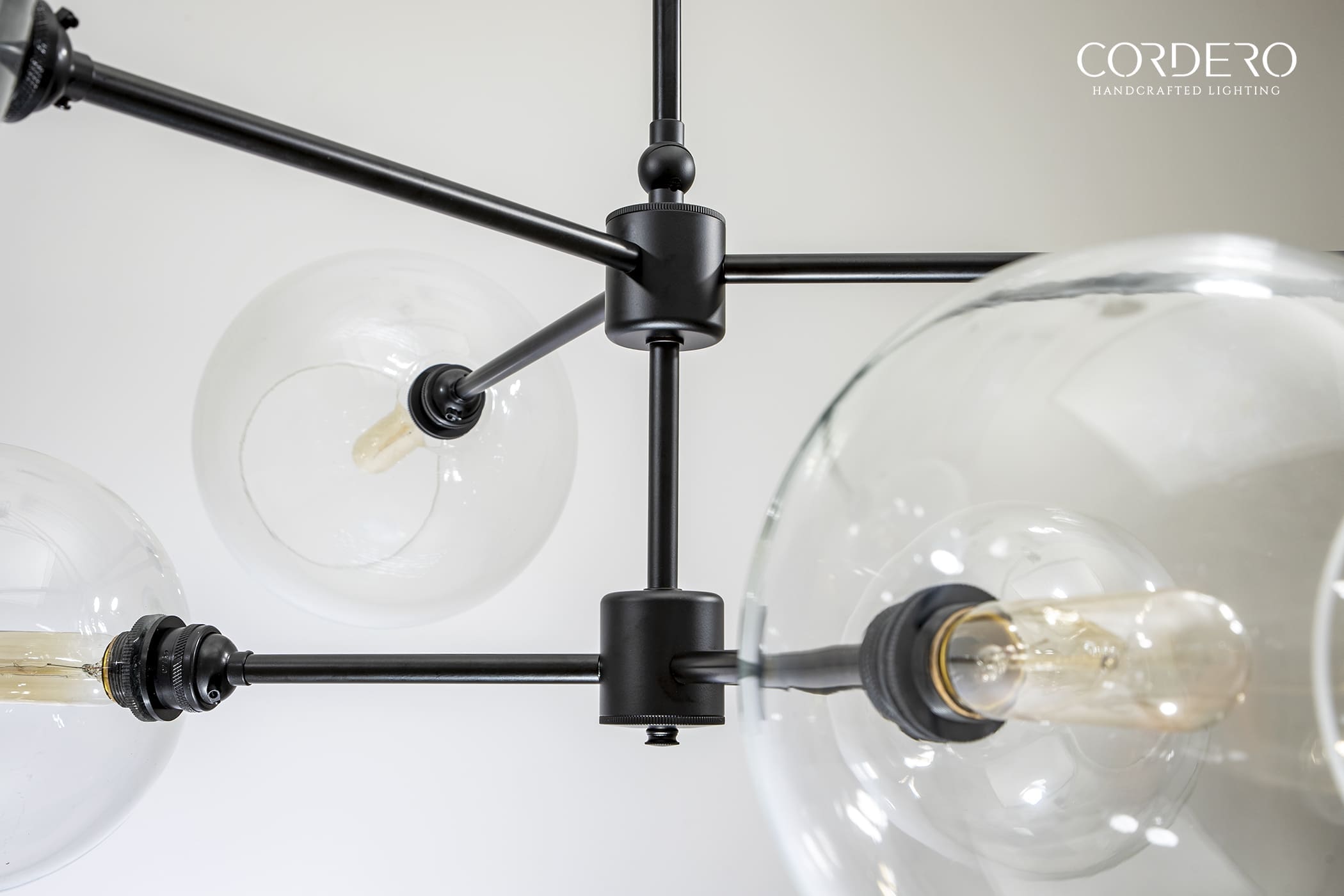 Cordero Handcrafted Lighting, Linear Globe Chandelier