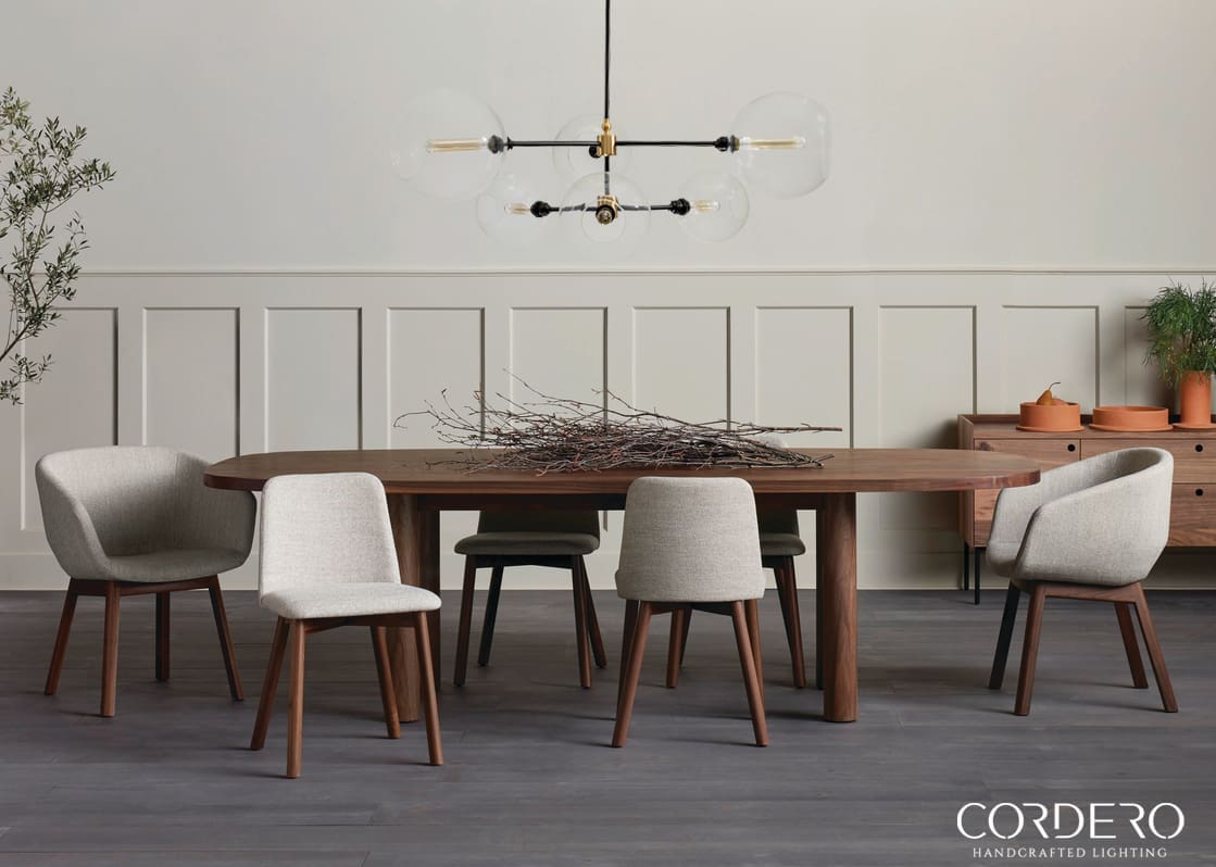 Cordero Handcrafted Lighting, Linear Globe Chandelier