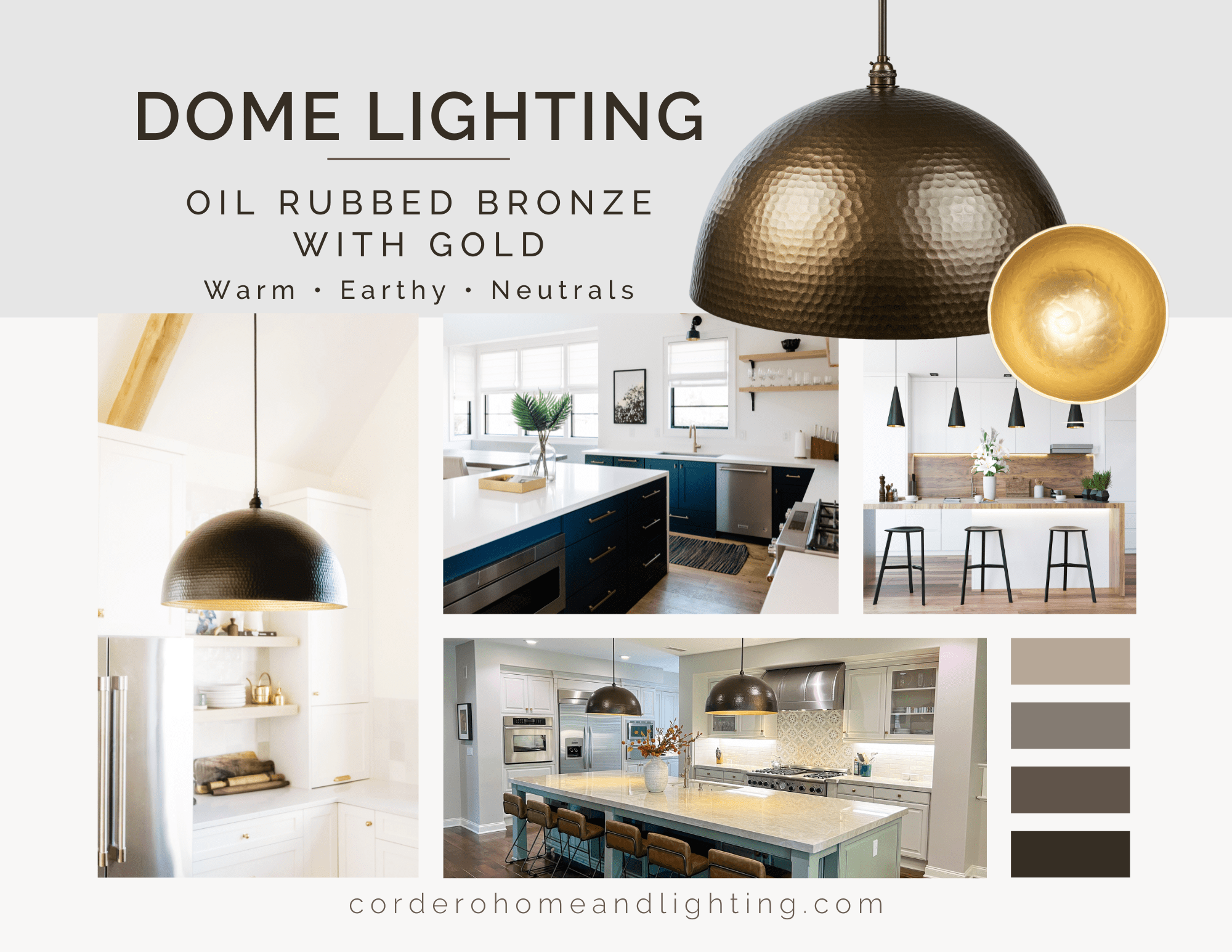 Cordero Home & Lighting, Dome Lighting Finishes