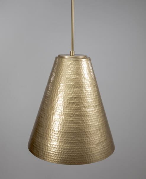 Brass Hammered Kinsmore Cone Pendant Light