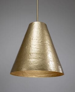 Brass Hammered Cone Pendant – 2