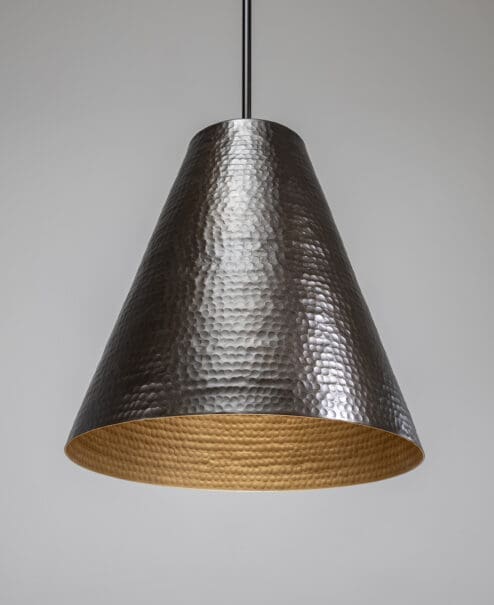 Alternative view of Bronze Hammered Kinsmore Cone Pendant Light