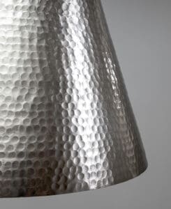 Brushed Nickel Hammered Cone Pendant – 2