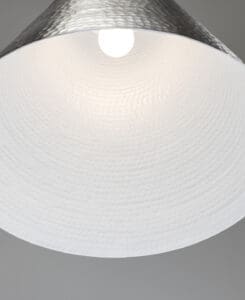 Brushed Nickel Hammered Cone Pendant – 3