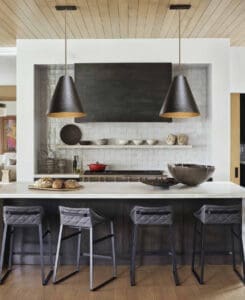 Hammered Cone Pendant in Kitchen