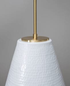 White Hammered Cone Pendant – 1