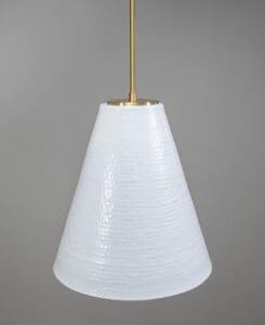 White Hammered Cone Pendant – 2