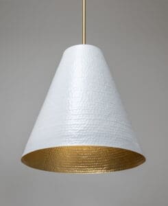 White Hammered Cone Pendant – 5