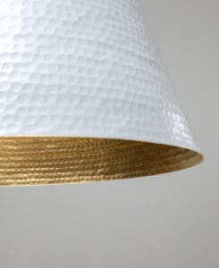 White Hammered Cone Pendant – 7