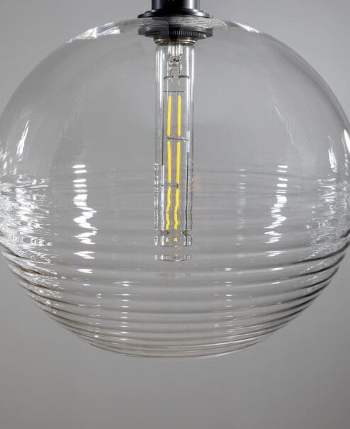 Alternative view of Ribbed Globe Pendant Light Fixture