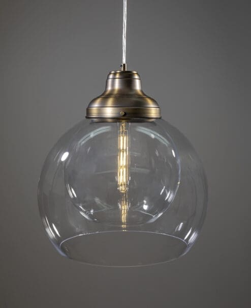 14" Double Globe Glass Pendant Light