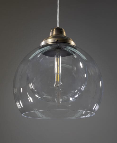 Alternative view of 14" Double Globe Glass Pendant Light
