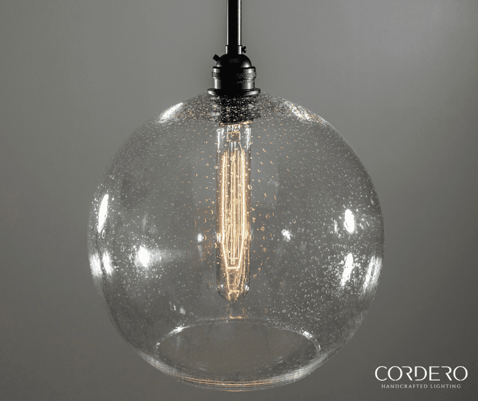 Cordero Handcrafted Lighting: Textured Glass, Light Fixture