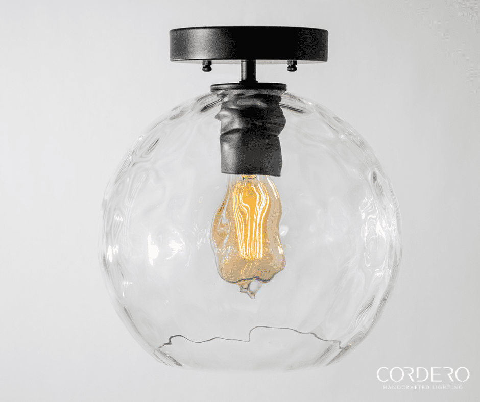 Cordero Handcrafted Lighting: Textured Glass, Light Fixture