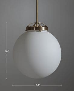 14" Satin Opal Pendant Light Fixture