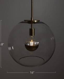 16" Valentina Glass Globe Pendant Light