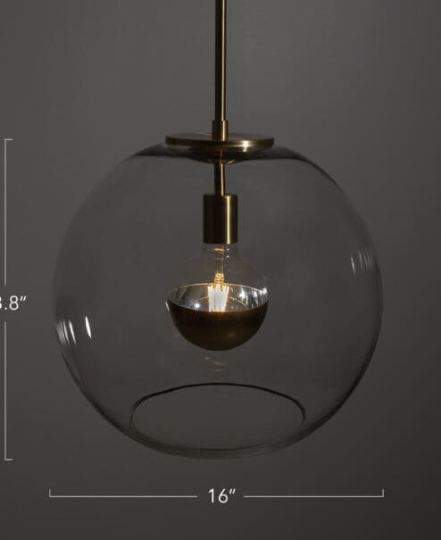 16" Valentina Glass Globe Pendant Light