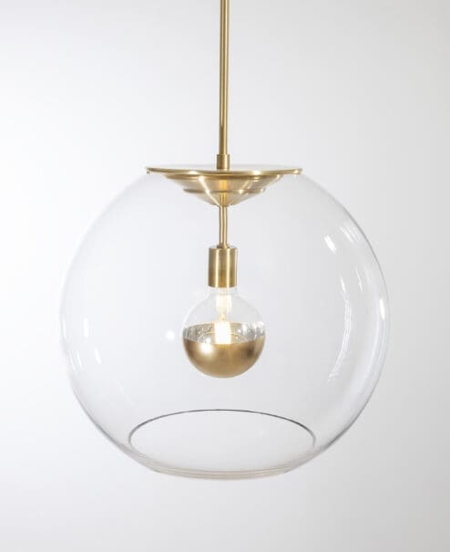 19" Glass Globe Pendant Light Fixture