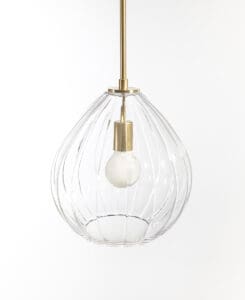 Ribbed Glass Pendant Light Fixture