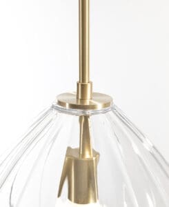 Ribbed Glass Pendant Light Fixture