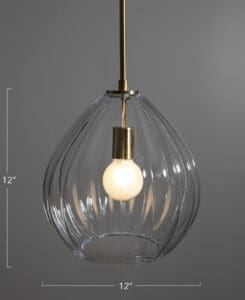 Ribbed Glass Pendant Light Fixture
