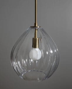 Ribbed Glass Pendant Light Fixture