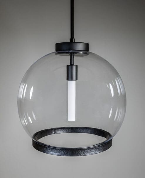 Hammered Ring Globe Pendant Light