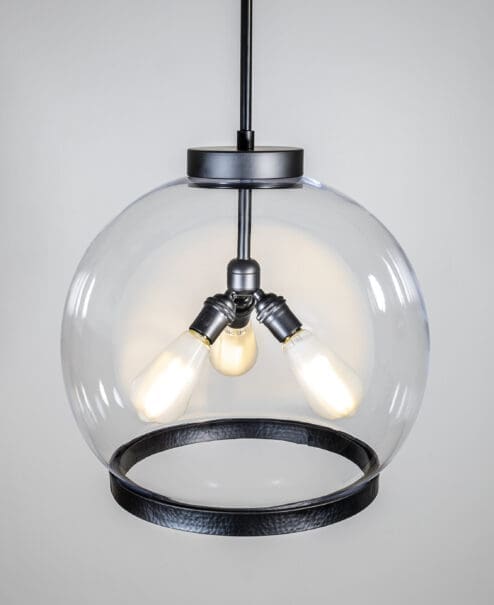 Hammered Ring Globe Pendant Light