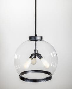 Hammered Ring Globe Pendant Light