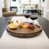 Hammered Wood Lazy Susan